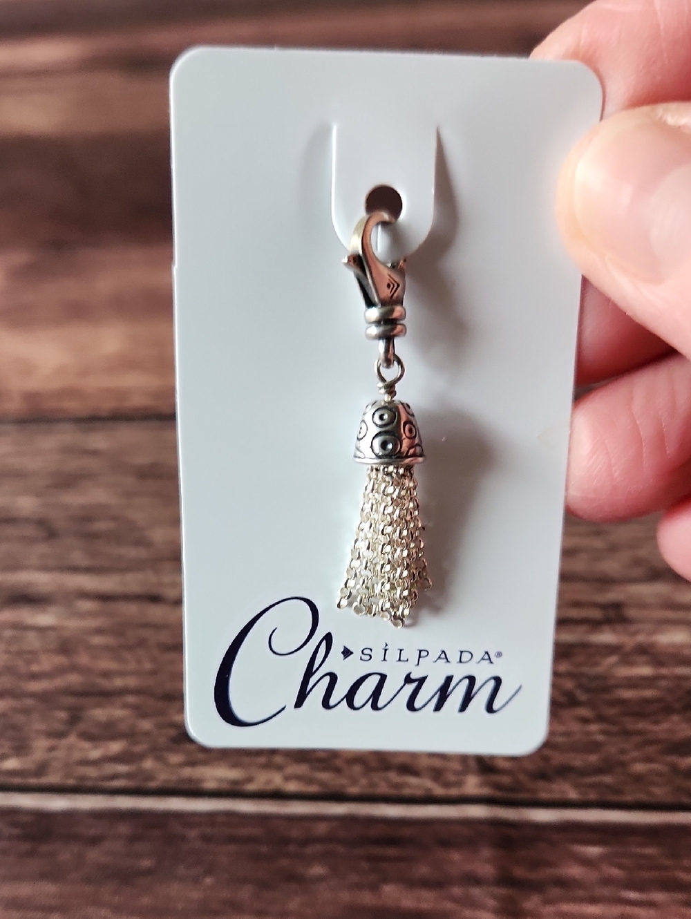NWT Silpada Sterling Silver Chain Tassel Charm with Lobster Clasp